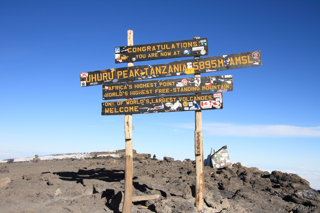 view--sign on uhuru peak tanzania