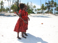 twin girls on matemwe beach Zanzibar, East Africa, Tanzania, Africa
