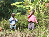 curious kids Mtae, East Africa, Tanzania, Africa