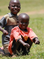 view--two happy boys Kisumu, Jinja, East Africa, Kenya, Uganda, Africa