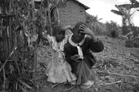 sisters tired Rawangi, East Africa, Tanzania, Africa