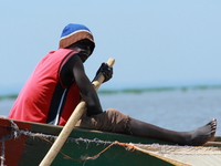 boat man Kisumu, East Africa, Kenya, Africa