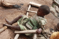 falling on chair Rawangi, East Africa, Tanzania, Africa