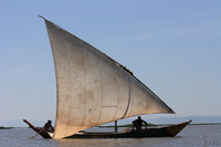 dhow boat in lake victoria Kisumu, East Africa, Kenya, Africa