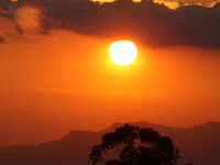 last breath of setting sun Rawangi, East Africa, Tanzania, Africa
