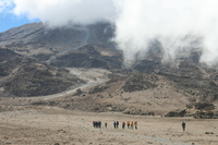 team of ascending hikers Kilimanjaro, East Africa, Tanzania, Africa