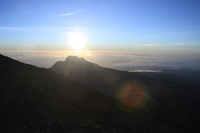 sun above mawenzi Kilimanjaro, East Africa, Tanzania, Africa