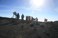 hikers reaching uhuru peak Kilimanjaro, East Africa, Tanzania, Africa