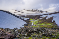 hrafntinnusker green river South,  Iceland, Europe