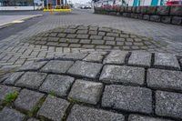 Reykjavik mounded pavement Old West Side,  Reykjavík,  Capital Region,  Iceland, Europe
