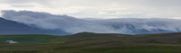 Blonduos clouds waterfall Vik,  Northwest,  Iceland, Europe