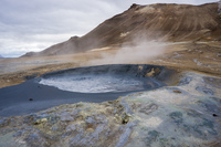 Hverir geyser aukery,  Northeast,  Iceland, Europe