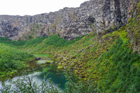 Asbyrgi cliffface Eglisstadir,  Northeast,  Iceland, Europe
