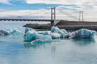 Jokulsarlon Glacier bridge Snafellsjokull,  East,  Iceland, Europe