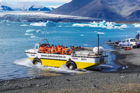Jokulsarlon Glacier floating car Snafellsjokull,  East,  Iceland, Europe