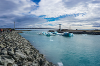 Jokulsarlon Glacier bridge Snafellsjokull,  East,  Iceland, Europe