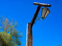 view--lamp post in humahuaca Humahuaca, Jujuy and Salta Provinces, Argentina, South America