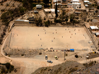 view--high altitude football Tilcara, Iruya, Jujuy and Salta Provinces, Argentina, South America