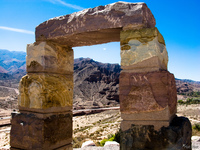 view--the monument arch Purmamarca, Tilcara, Jujuy and Salta Provinces, Argentina, South America