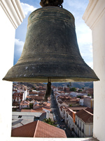 bronze belfry Sucre, Santa Cruz Department, Bolivia, South America