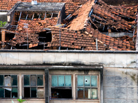 collapsed roof Corumba, Mato Grosso do Sul (MS), Brazil, South America