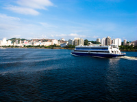 niteroi ferry corssing Rio de Janeiro, Rio de Janeiro, Brazil, South America