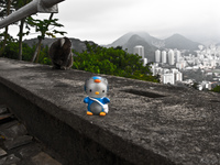 hello kitty and urca monkeys Rio de Janeiro, Rio de Janeiro, Brazil, South America