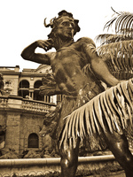 statue outside municipal theater Sao Paulo, Sao Paulo State, Brazil, South America