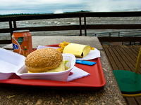 food--lunch by the fall Foz do Iguassu, Puerto Iguassu, Parana (PR), Misiones, Brazil, South America