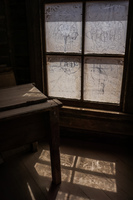 Humberstone creepy school desk Pozo Almonte,  Región de Tarapacá,  Chile, South America