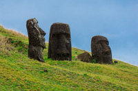 Rano Raraku Moais Isla de Pascua,  Región de Valparaíso,  Chile, South America