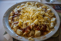 Food--Pasta Gnocchi at Parrilla Restaurant Villa Carlos Paz,  Córdoba,  Argentina, South America