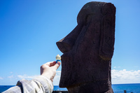 Hello Kitty Kisses Moai Hanga Roa,  Región de Valparaíso,  Chile, South America