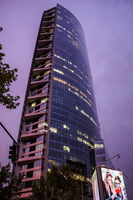 Twlight and Tower Santiago,  Las Condes,  Región Metropolitana,  Chile, South America