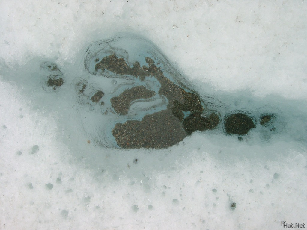 foot step of the ice